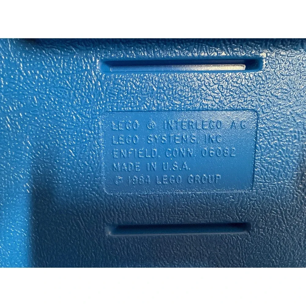 Vintage‎ 1984 LEGO Blue Hard Shell Carrying Case Storage Box Made in USA Retro